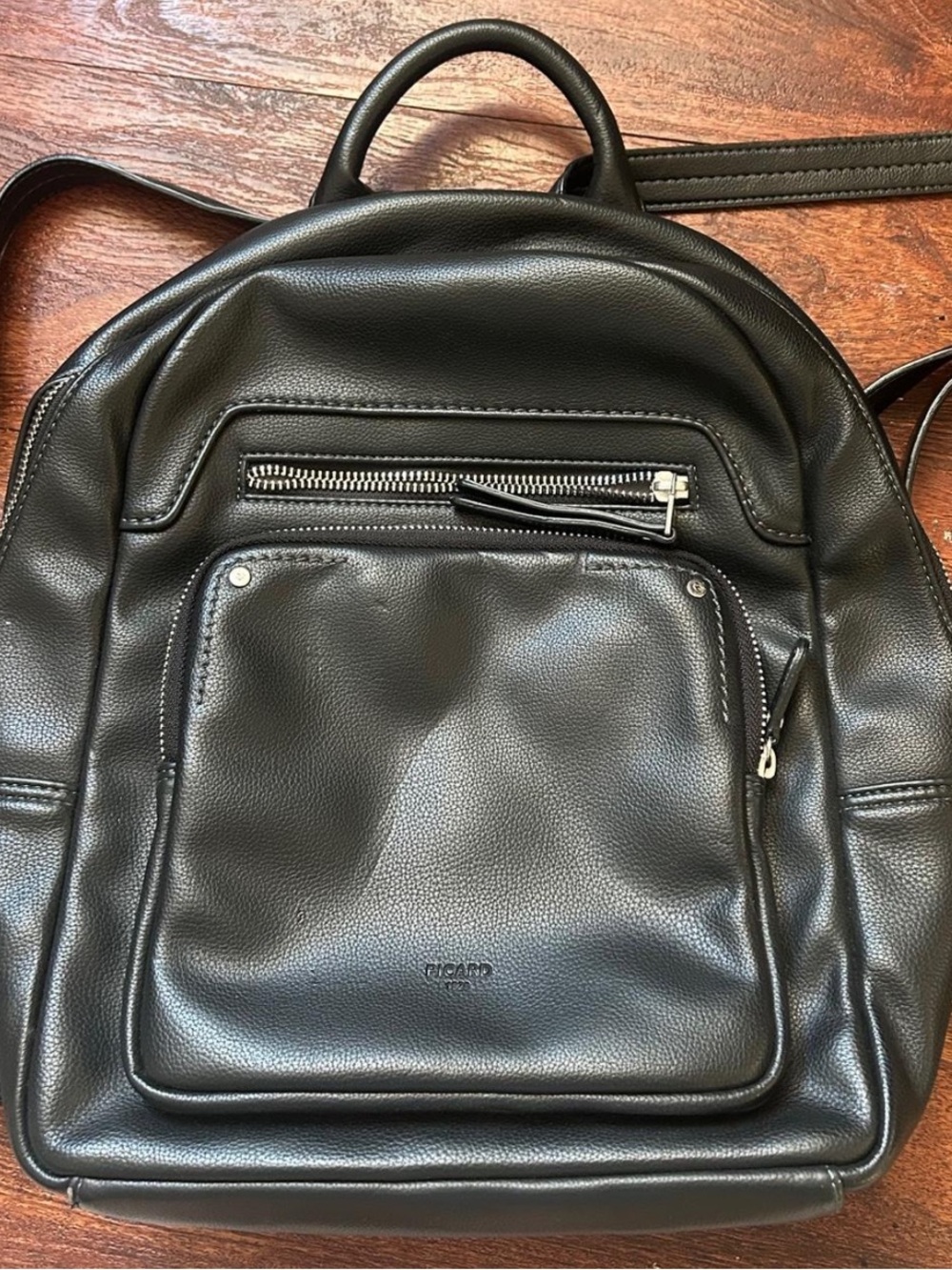 Classic Black Leather Backpack